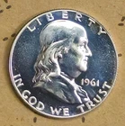1961 Proof Frankin Proof Franklin Half .90% Silver GemBrilliant Uncirculated