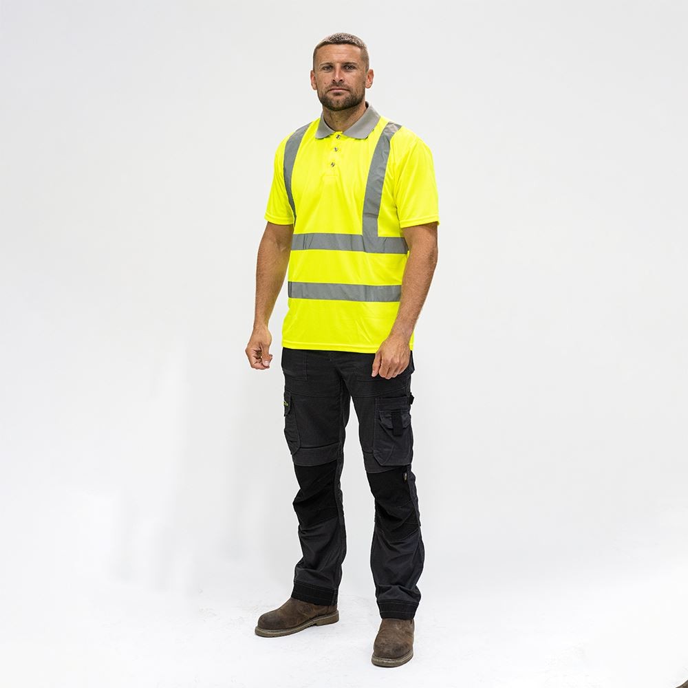 Timco - Hi-Visibility Polo Shirt - Short Sleeve - Yellow (Size Large - 1 Each)