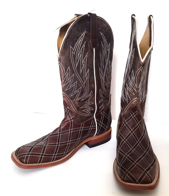 #ad Horse Power Mens Moka Sabotage Western Boot Square Toe Sz 11 EE Brown HP1082 NEW $199.96