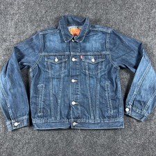 Levi's Denim Trucker Jacket Classic Cotton Kids Size L 12-13 YRS Dark Wash Blue