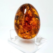 Massives Naturbernstein-Ei 67,5 g Cognac | Handarbeit Deko Sammler Unikat