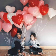 Heart Shape Latex Balloons for Valentines Day,Propose Marriage,Wedding Party(Whi