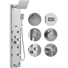 Shower Panel Tower System 6 Modes Digital Display Stainless Steel Rainfall