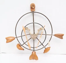 Vintage Yupik Inuit Spirit Wheel Mask Northwest Coast Native Eskimo Art