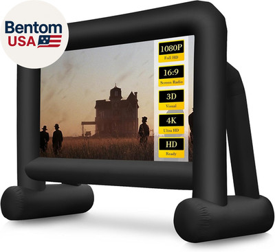 16Ft Inflatable Movie Screen Outdoor Projector Screen Build-In IP68 Blower and C