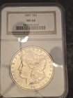 1887 Morgan Dollar MS 64 NGC Silver Uncirculated $1 Coin SKU:I17338