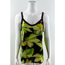 Cabi Womens Tropic Floral Tank Top Size Medium Black Pink Green Style 6208