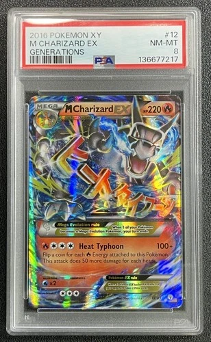 MEGA CHARIZARD PSA 8 2016 POKEMON GENERATIONS XY #12/83 HOLO 7217