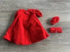 Vintage 1962 Barbie Red Flare Outfit #939 Coat, Pillbox Hat, Clutch Purse