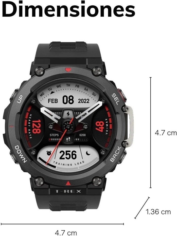 Amazfit A2170 T-Rex 2 Smartwatch GPS Ember Black  New - Image 3 of 4