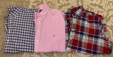 Ralph Lauren Oxford Shirts Mens 2XB Multicolor Plaid Button Down Big Tall Red 2X