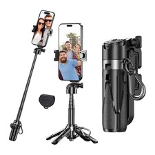 Pocket Phone Tripod 3 in 1 Mini Portable Selfie Stick Remote 360 Rotation Black