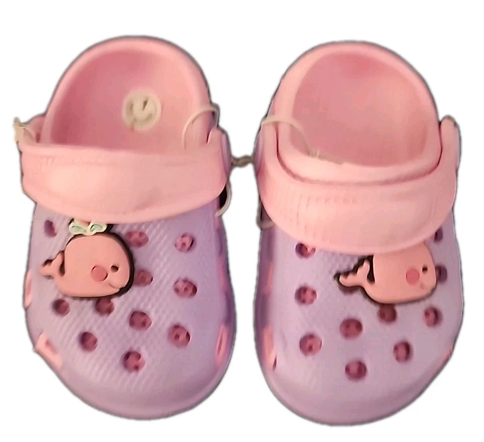 Zuecos de Jardín Zapatos Infantiles Informales Sandalias de Playa Púrpura y Rosa EE. UU. Talla 1 (PT2) Foto 2 de 4