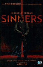 Michael B Jordan Signed Sinners Smoke Stack 11x17 Movie Poster Photo BAS COA