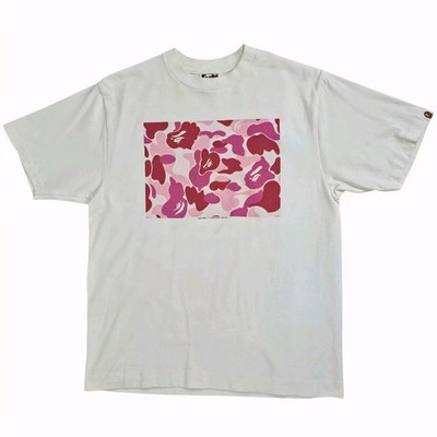 A BATHING APE ピンクカモ柄 Tシャツ BAPE A Bathing Ape Pink Camo T-Shirt Graphic Tee Size M Japan