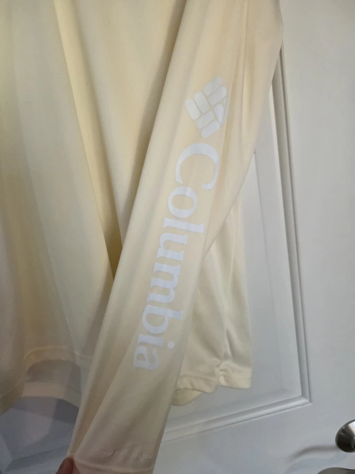 Pullover Columbia Cream con capucha mecha hidratante ligera para mujer talla XL EuC Foto 2 de 4