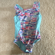 Cat Jack Girls One-Piece Gymnastics Leo Abstract Multicolor/Blue Size 10-12