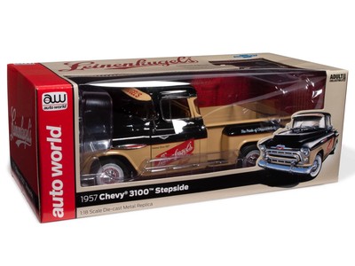 Auto World 1957 Chevrolet 3100 Stepside Pickup Truck Maßstab 1:18 Diecast von Leine