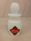 RARE VTG 1941 FRANK'S TEA & SPICE CO MISTER MUSTARD MILK GLASS OPAQUE JAR BOTTLE