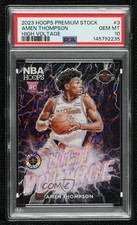 2023 NBA Hoops Premium Stock High Voltage Amen Thompson PSA 10 GEM MT Rookie RC