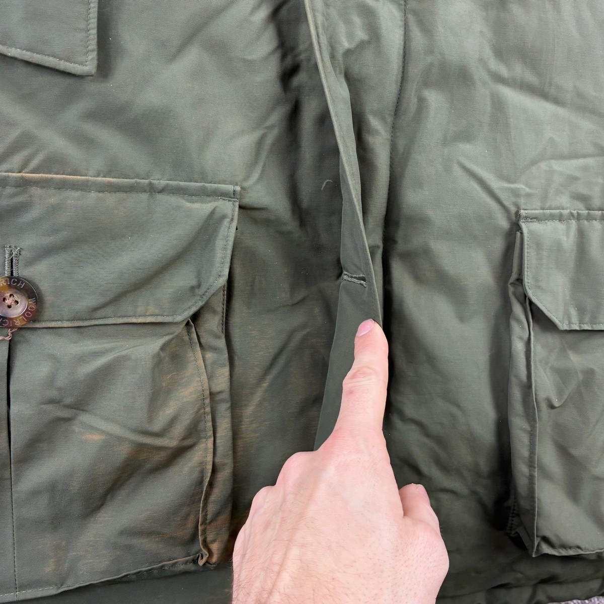 Vintage Woolrich Arctic Parka Mens Large Olive Drab Down Coyote
