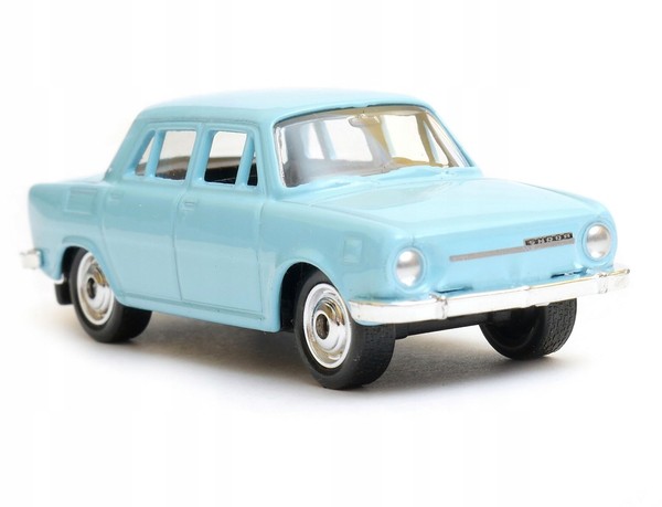 Welly Nex Skoda 100 Sky Blau 1:60-1:64 Scales 3 Inch Toy Car Diecast New-image