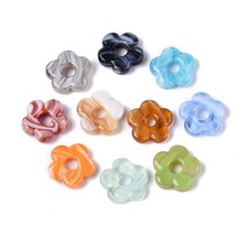 100pcs Handmade Lampwork Glass Beads Little Plum Blossom Flower Beads for DIY