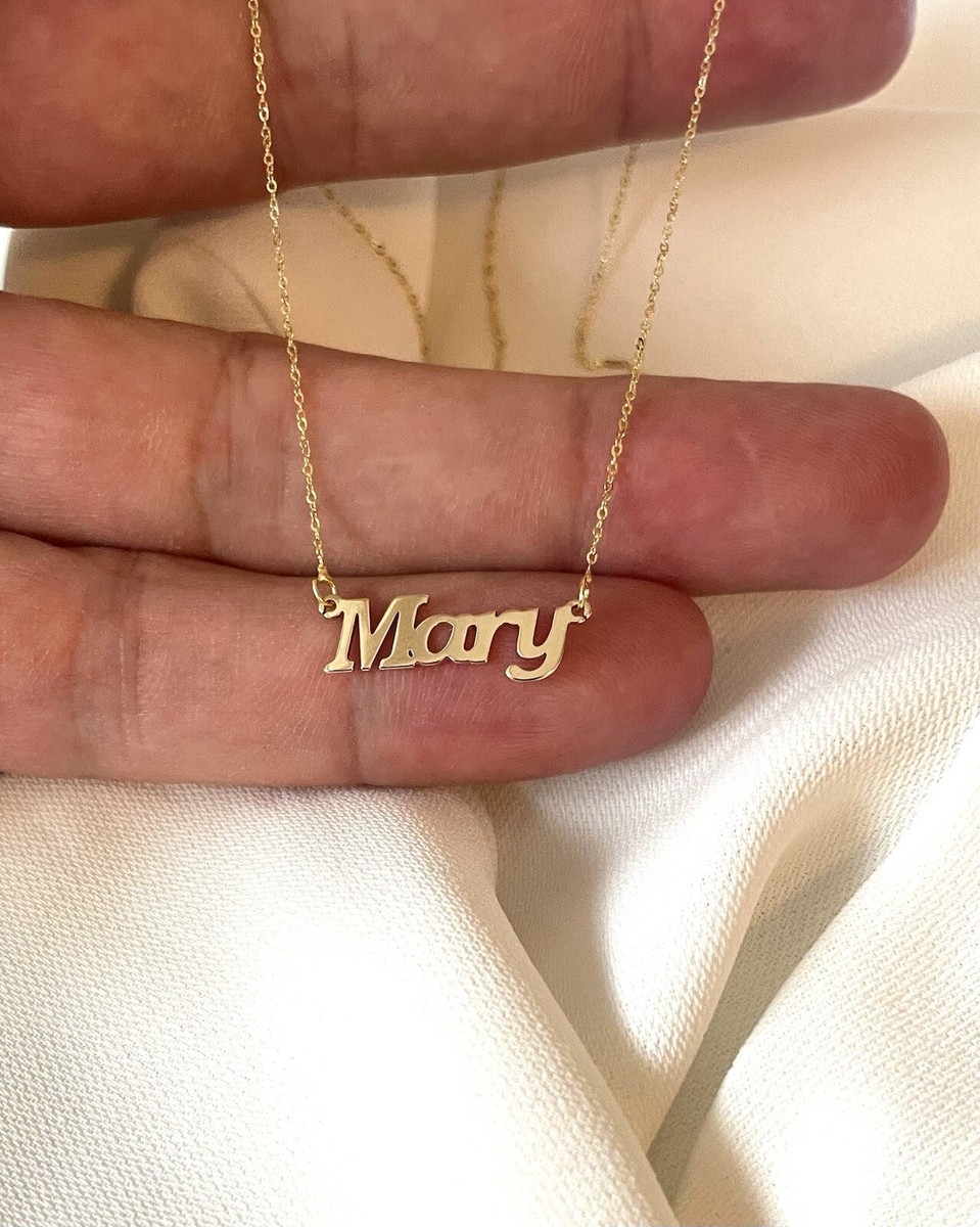 9ct Yellow Gold Personalised Name Plate Necklace On 16