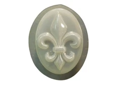 QTY 2  Fleur De Lis Oval Craft Mold for Soap Making use plaster for plaques 4630