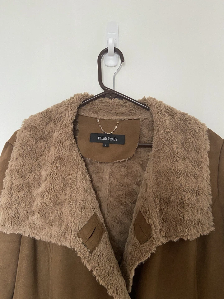 Ellen Tracy Brown Pea Coat  Size Large - Image 2 of 4