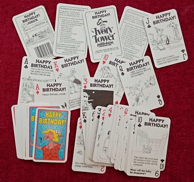 Spielkarten Nicht Standard Deck Geburtstag Cartoons. Neuwertig aber ohne Karton