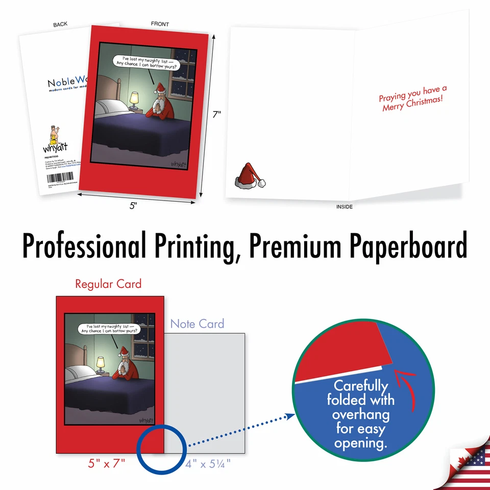B2487XSG Juego de 12 Tarjetas/Sobres de Navidad Divertidos Únicos Lista Traviesa Foto 2 de 4