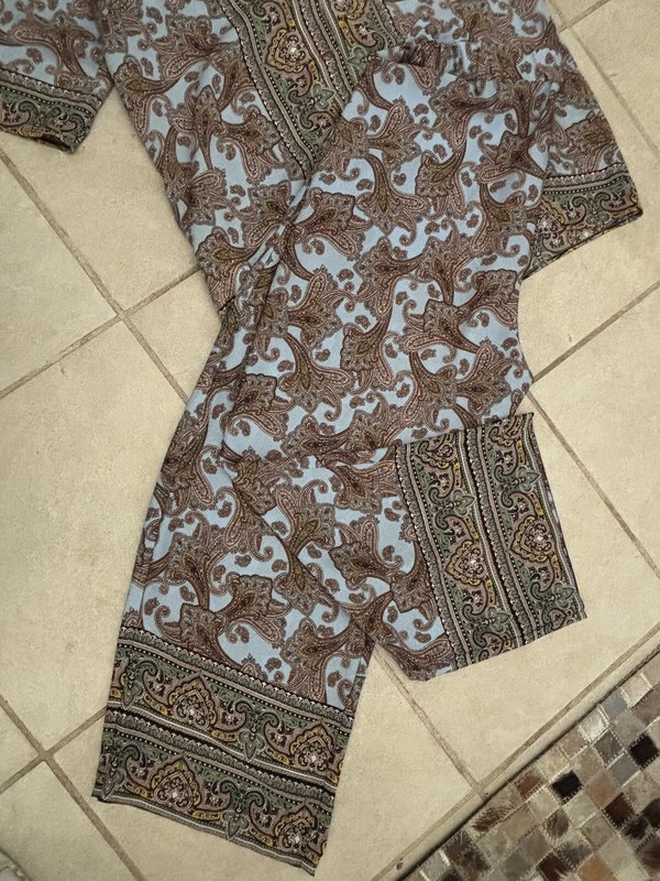 Mango MMG Suit Paisley Wide Leg Pants M