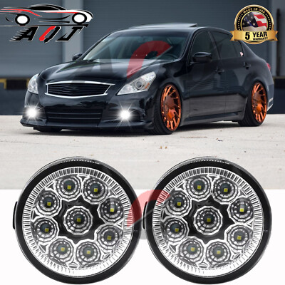 Pair Upgrades Bumper 9*LED Fog Light Driving Lamps For INFINITI FX35 2006-2012