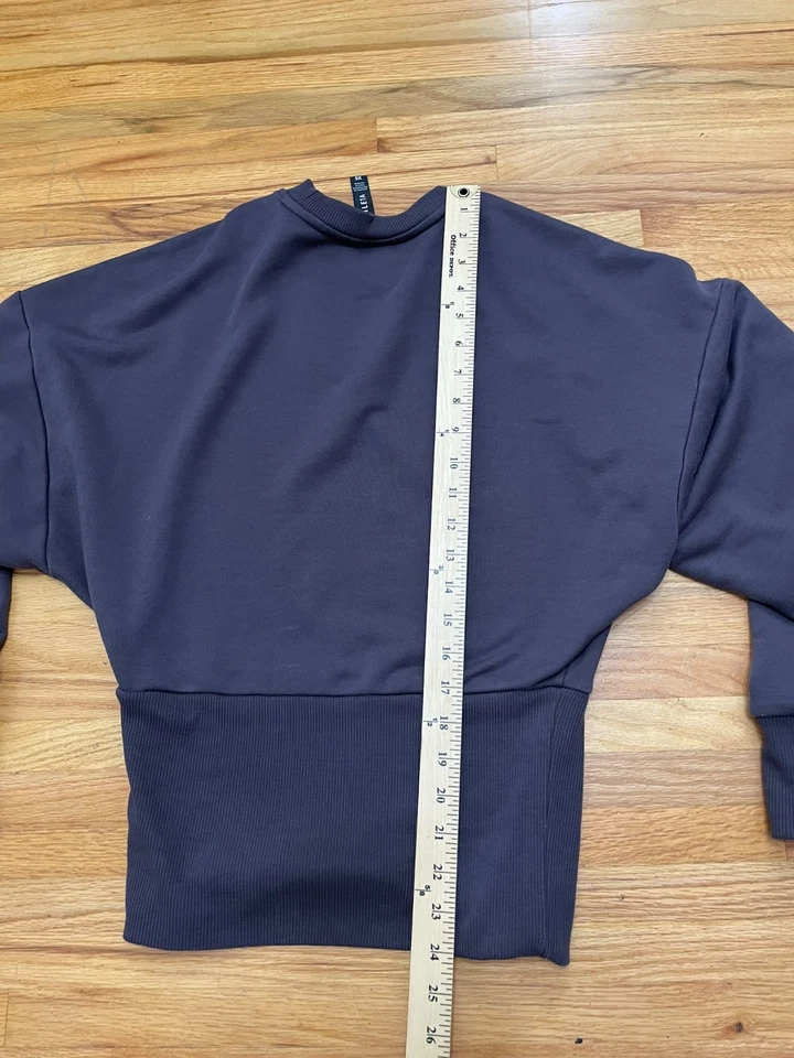 Sudadera Pullover Athleta Potrero Para Mujer Cintura Acanalada Manga Dolman XS Gris Foto 3 de 4