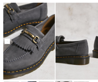 DR. MARTENS ADRIAN SNAFFLE FRINGE BIT WASHED DENIM TUMBLED NUBUCK LOAFER US7/UK6 Washed Denim ~Adrian Snaffle Kiltie Fringe Bit Loafer MSRP  main image 3