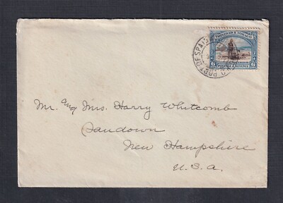 TRINIDAD 1937 6C PICTORIAL ISSUE ON COVER PORT OF SPAIN TO NEW