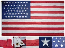 USA 51 Star Stars Linear Premium 3x5 Nylon 210D Embroidered Sewn Flag Banner