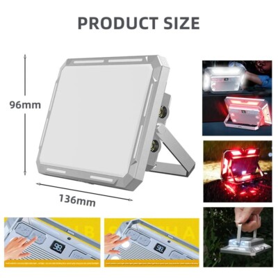 50W Wiederaufladbare LED Arbeitsleuchte USB Fluter 7 Modi Magnetisch Camping