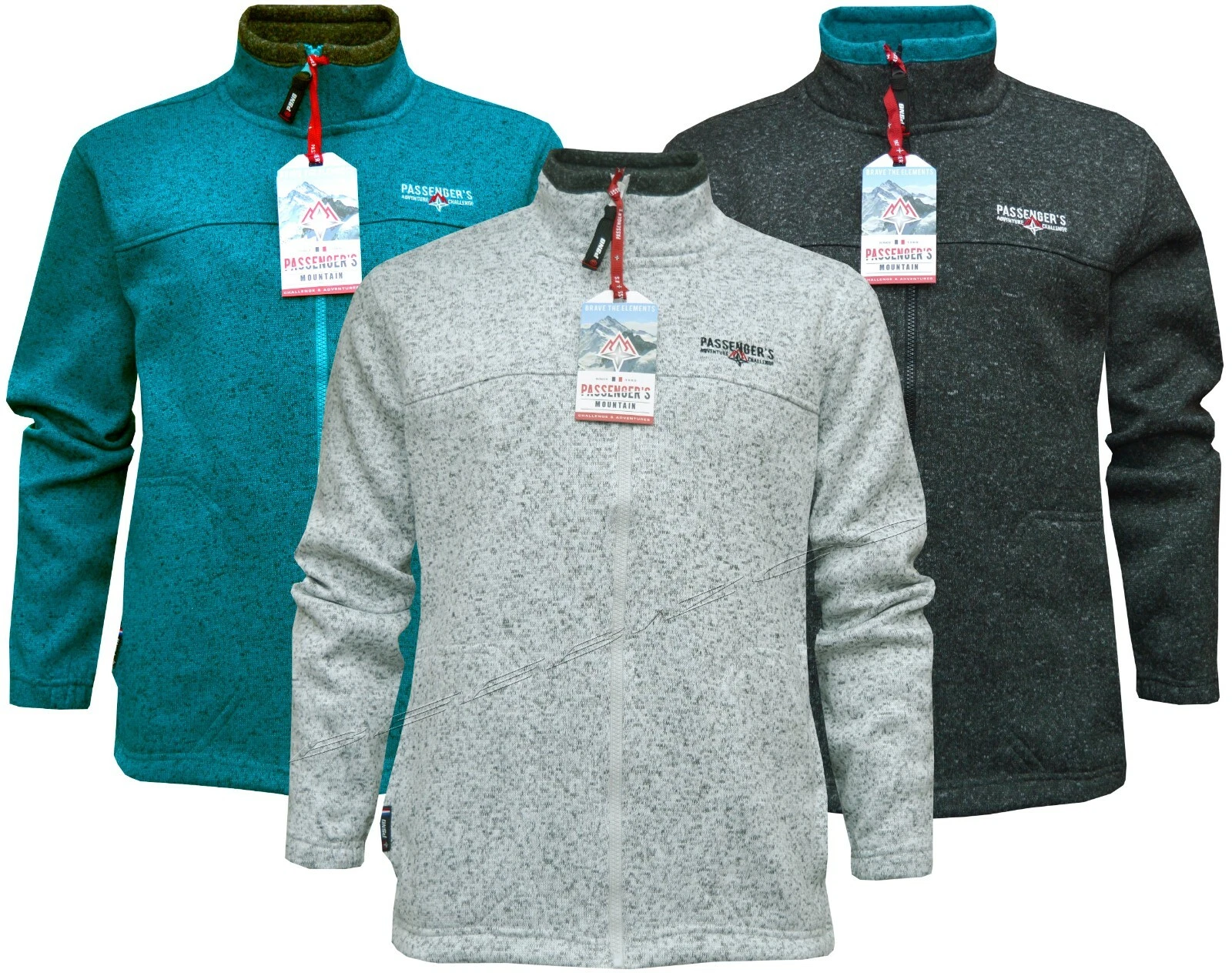 Mens Anti Pill Polar Fleece Jacket Plain Melange Full Zip Casual Ex Store S-3XL