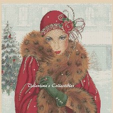 Art Deco Lady in the Snow Counted Cross Stitch CHART No. 1-111