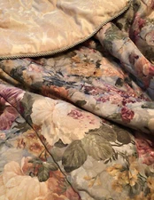 BURLINGTON MONACO SAGE 3-PIECE TWIN COMFORTER SET FLORAL RARE FIND EUC GOOD DEAL
