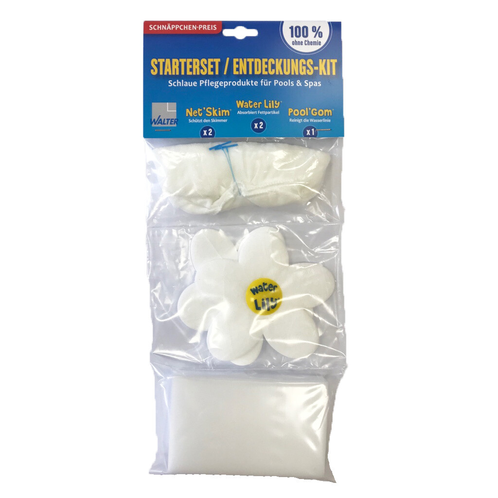 Limpiador De Piscina Starterset-Metodología-Kit/Pool Gom/Net Skim/Water Lily