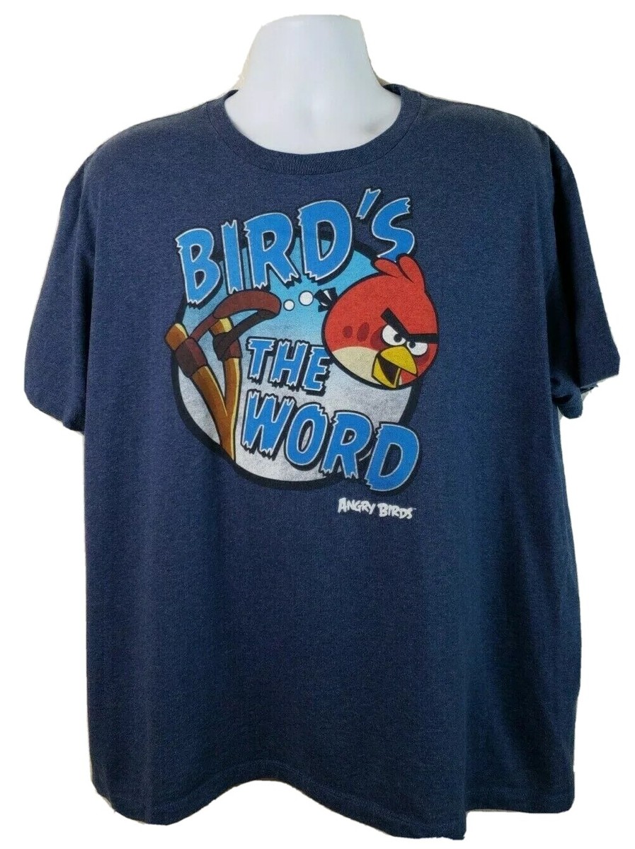Official Angry Birds Bird is the Word t-shirt grey size XL Free Shipping!