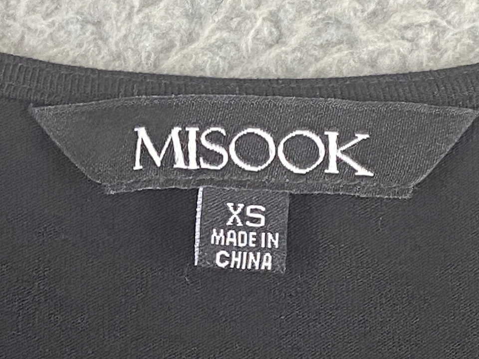 Vestido Misook Sin Mangas Imitación Envolvente Talla XS Negro Elástico Tejido Lagenlook Fluido EXCELENTE Foto 3 de 4