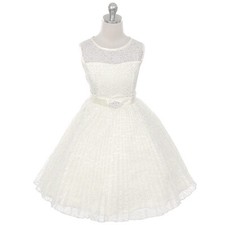 IVORY Size 6 Flower Girl Dress Party Birthday Bridesmaid Wedding Recital Formal