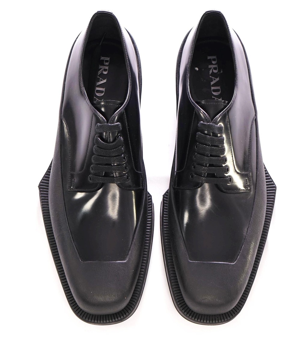 PRADA Black leather Oxford Prada Men main image 4