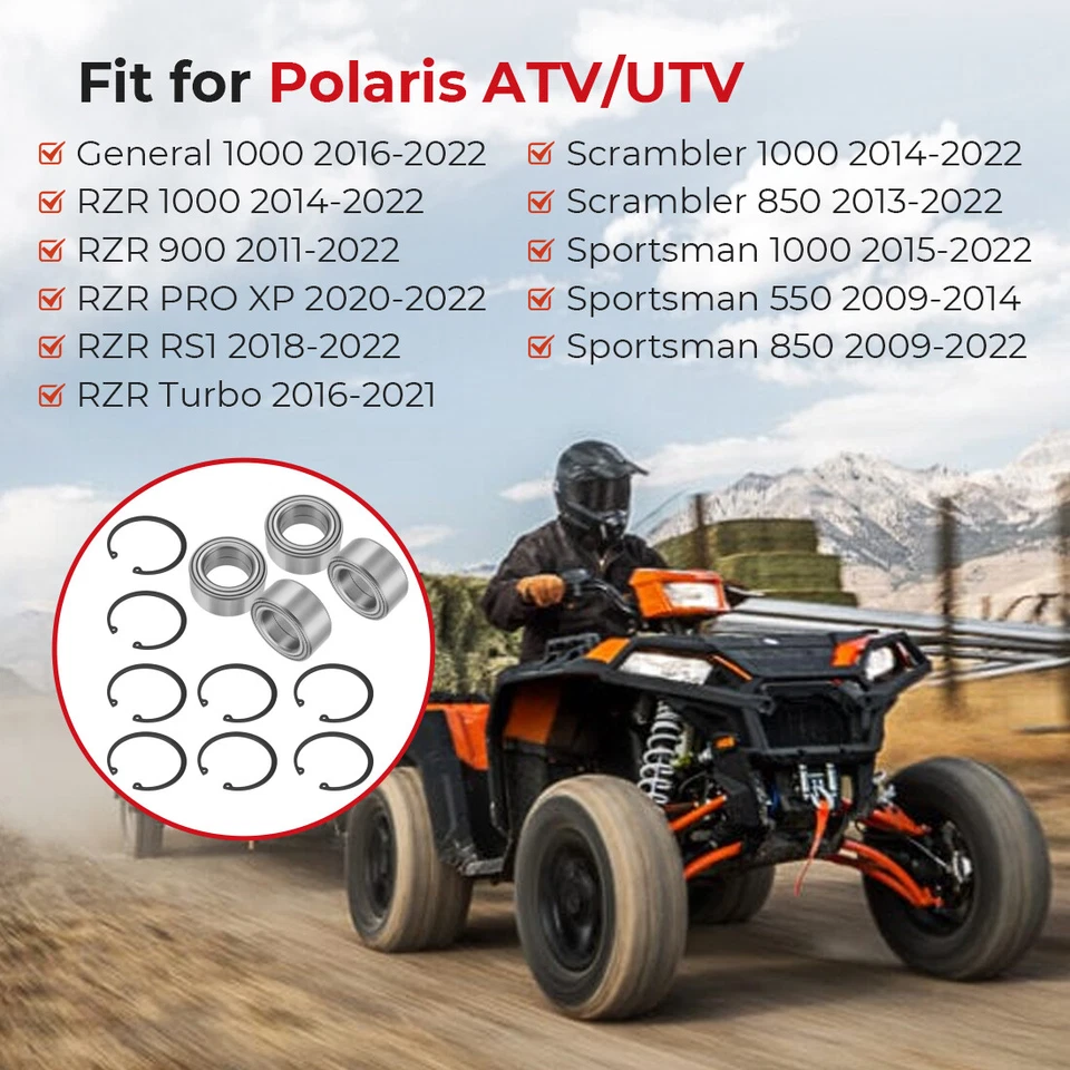 Cojinete de rueda delantero y trasero con anillos para Polaris RZR XP 1000 S-XP 4 1000 2014-2022 Foto 3 de 4