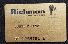 Richman Brothers charge card cc1072 