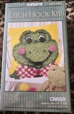 Froggy Latch Hook Pillow Kit Natura Caron 12 X 12 Art P535. New Sealed.